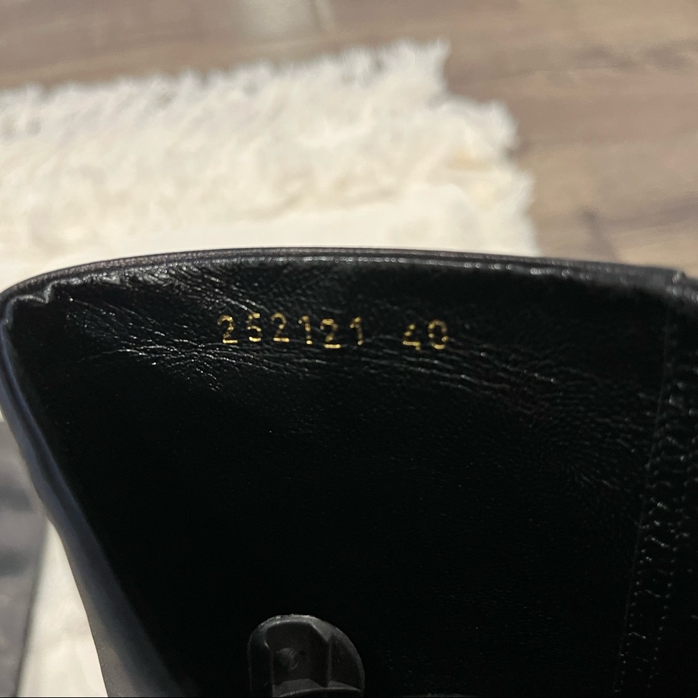 RARE Gucci Designer Black Leather Knee High Wedge Luxury Boots Size 40 - Picture 12 of 15